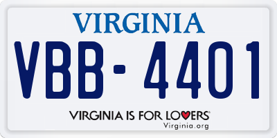 VA license plate VBB4401