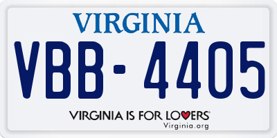 VA license plate VBB4405