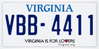 VA license plate VBB4411
