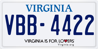 VA license plate VBB4422