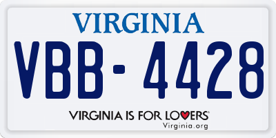VA license plate VBB4428
