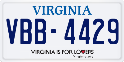 VA license plate VBB4429