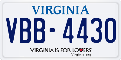VA license plate VBB4430