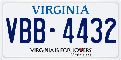 VA license plate VBB4432