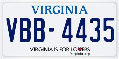 VA license plate VBB4435