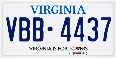 VA license plate VBB4437