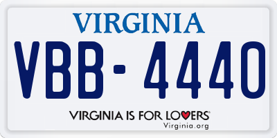 VA license plate VBB4440