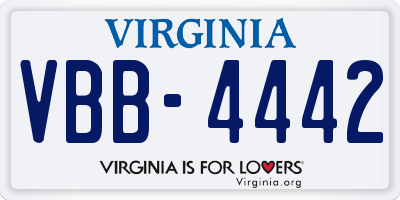 VA license plate VBB4442