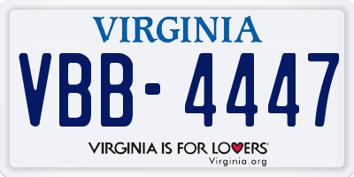 VA license plate VBB4447