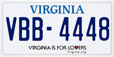 VA license plate VBB4448