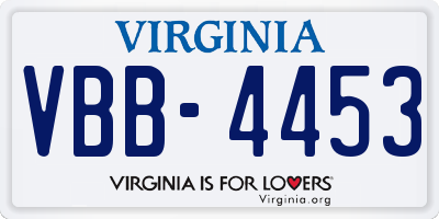 VA license plate VBB4453