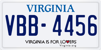VA license plate VBB4456