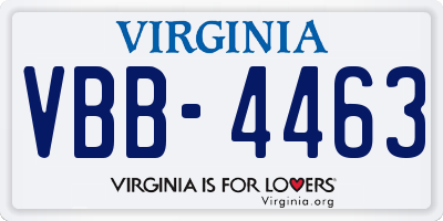 VA license plate VBB4463