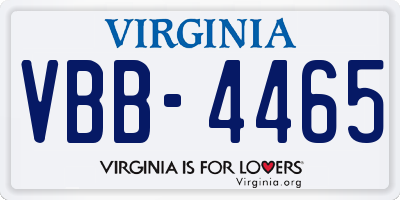 VA license plate VBB4465