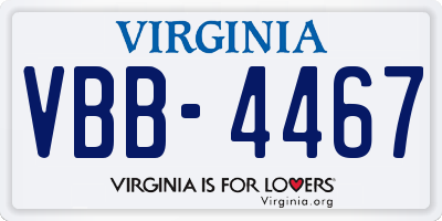 VA license plate VBB4467
