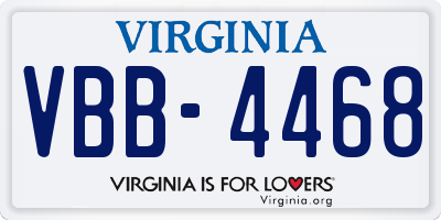 VA license plate VBB4468