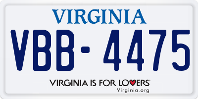VA license plate VBB4475