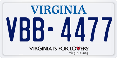 VA license plate VBB4477