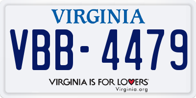 VA license plate VBB4479