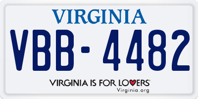 VA license plate VBB4482