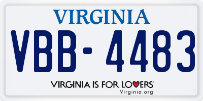 VA license plate VBB4483