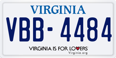 VA license plate VBB4484