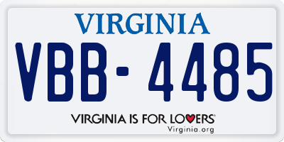 VA license plate VBB4485
