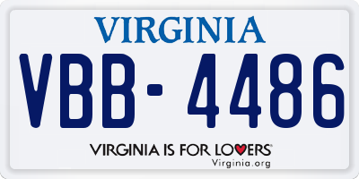 VA license plate VBB4486