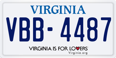 VA license plate VBB4487