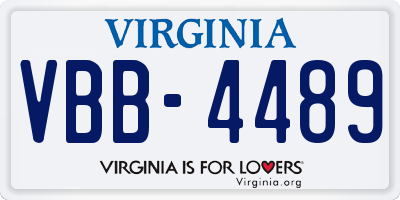 VA license plate VBB4489