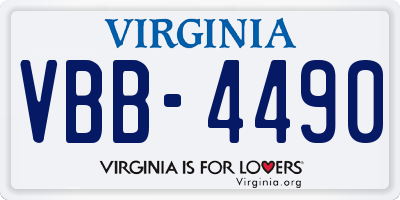 VA license plate VBB4490