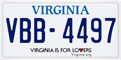 VA license plate VBB4497
