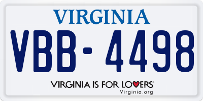 VA license plate VBB4498