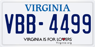 VA license plate VBB4499