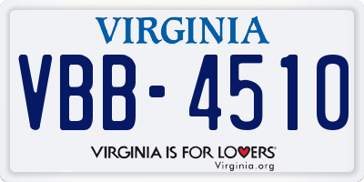 VA license plate VBB4510