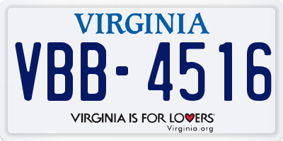 VA license plate VBB4516