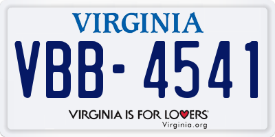 VA license plate VBB4541