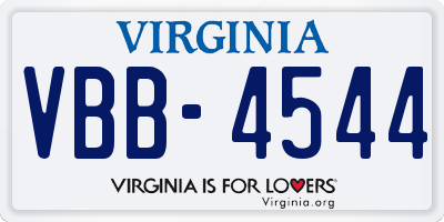 VA license plate VBB4544
