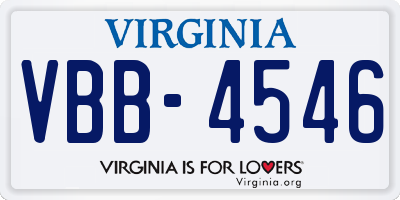 VA license plate VBB4546