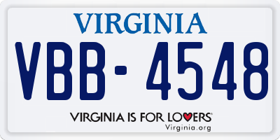 VA license plate VBB4548