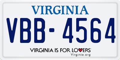 VA license plate VBB4564
