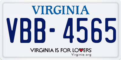 VA license plate VBB4565
