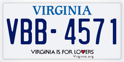 VA license plate VBB4571