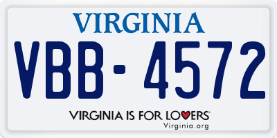 VA license plate VBB4572