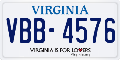 VA license plate VBB4576