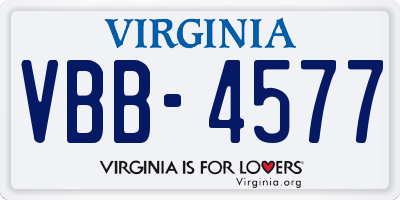 VA license plate VBB4577
