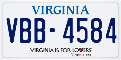 VA license plate VBB4584