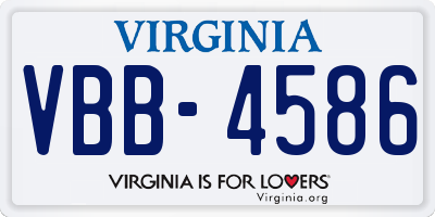 VA license plate VBB4586