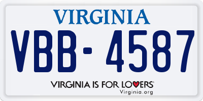 VA license plate VBB4587
