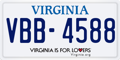 VA license plate VBB4588